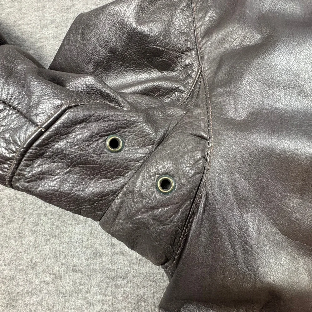 VTG. Nimbus Gant Leather Jacket Men 42 Brown Bomber Flight‎ Heritage Retro RARE